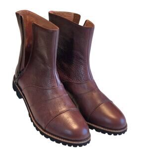 L'Amour Des Pieds Rambert Boots Leather, New no box size 10 Side Zip Brown LDP
